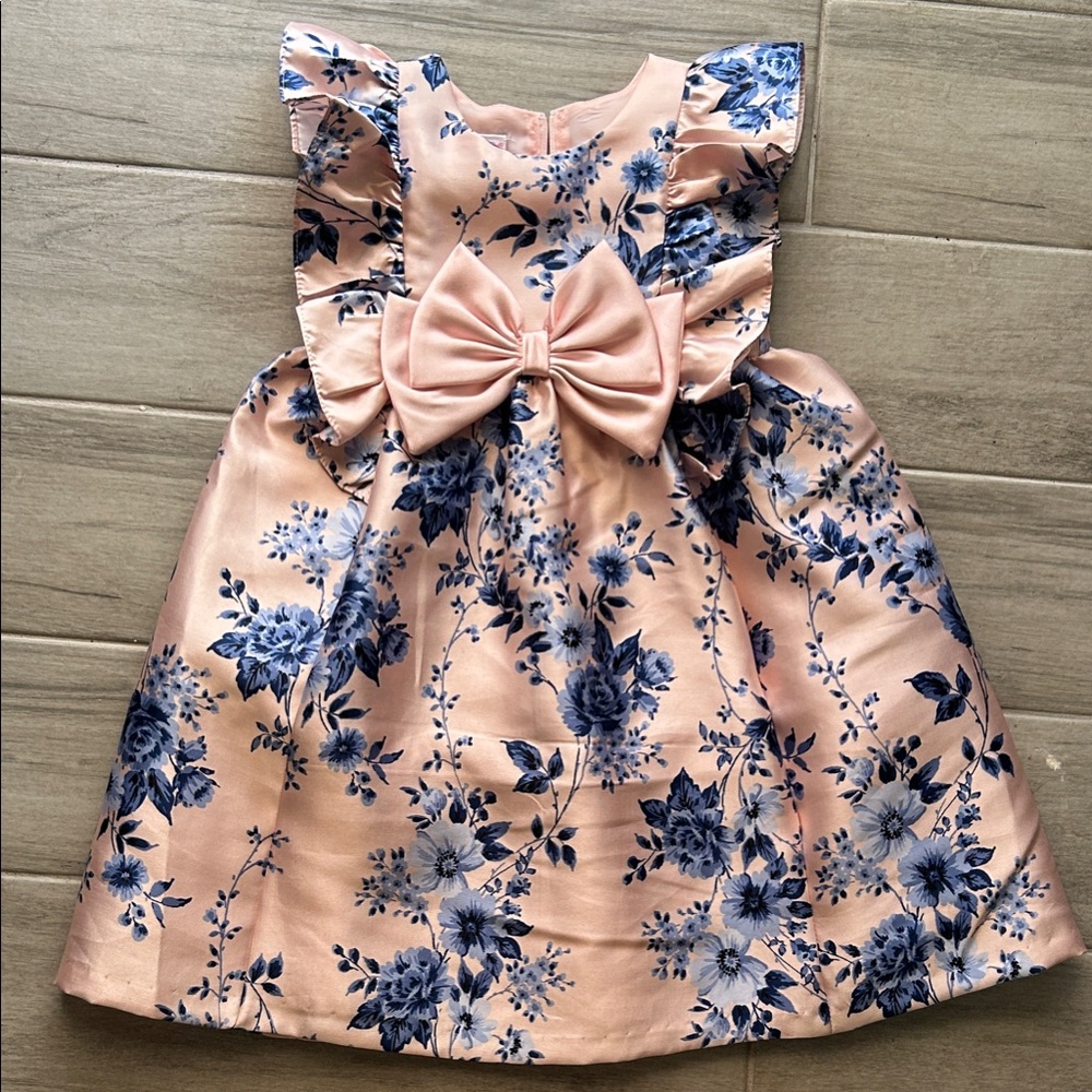 Bonnie Jean Pink and Blue Dress with Bow
